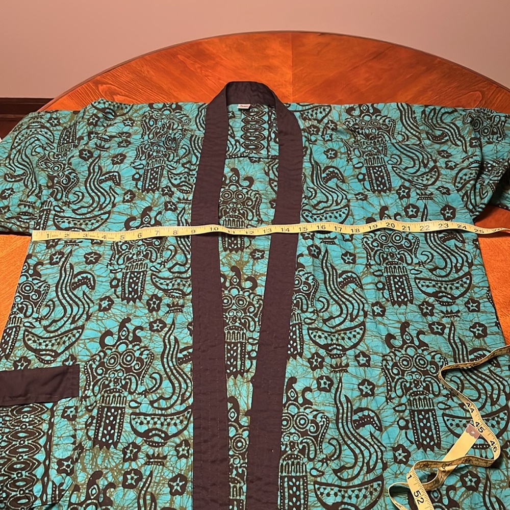 ❌SOLD❌Bali Bagus Batik Collection 100% Cotton Open Front Wide Arms - Picture 7 of 9